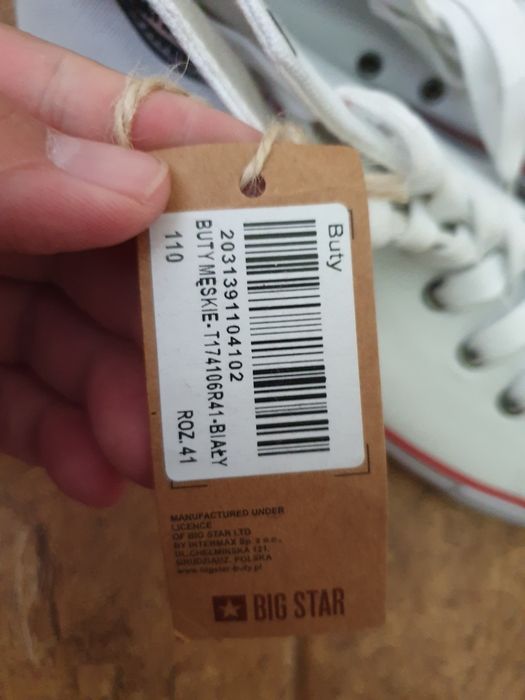 Trampki meskie Big Star rozmiar 41 wysokie nowe