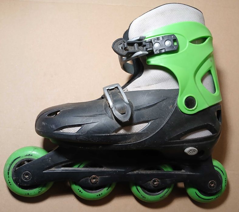 Patins em Linha Auchan verde+preto, compatíveis c/ n.º calçado 38 a 41