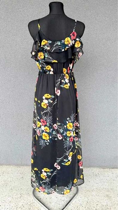 Sukienka maxi długa szyfonowa w kwiaty hiszpanka roz. 36 S