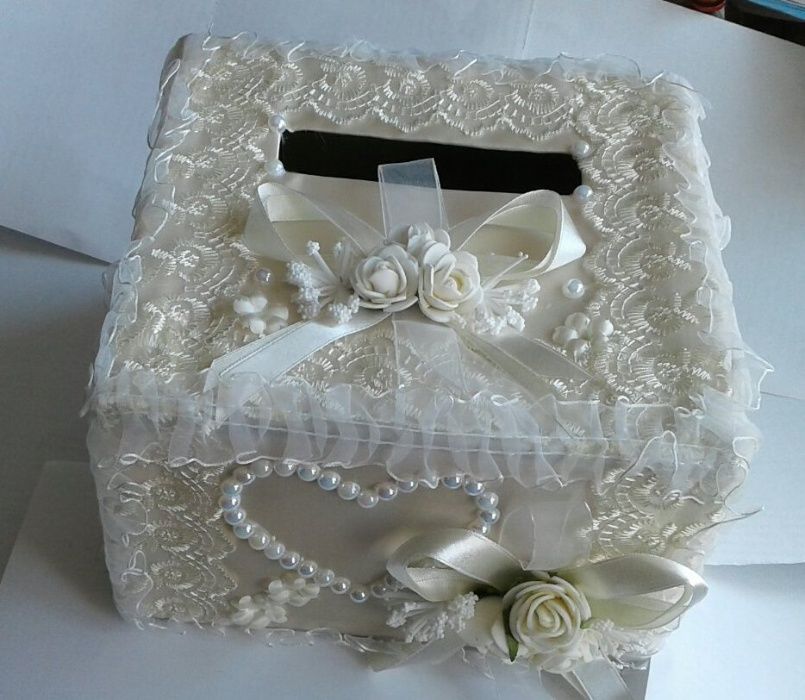 Свадебный контейнер для подарков ручная работа