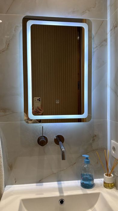 Espelho retangular com led