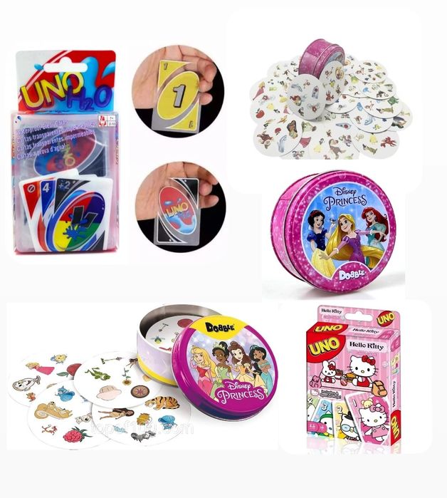 Настільна гра пластикова UNO/Hello Kitty Дуплет/Dobble Princess Disney