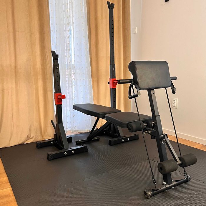 Zestaw Żeliwny 120 kg Siłownia Ławeczka Hantle Sztanga Obciążenia