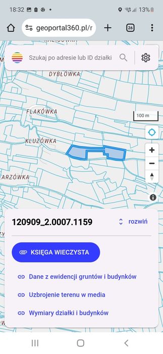 Na sprzedaż działka budowlana 73 ary – Wiśniowa (nr działki  1159.
