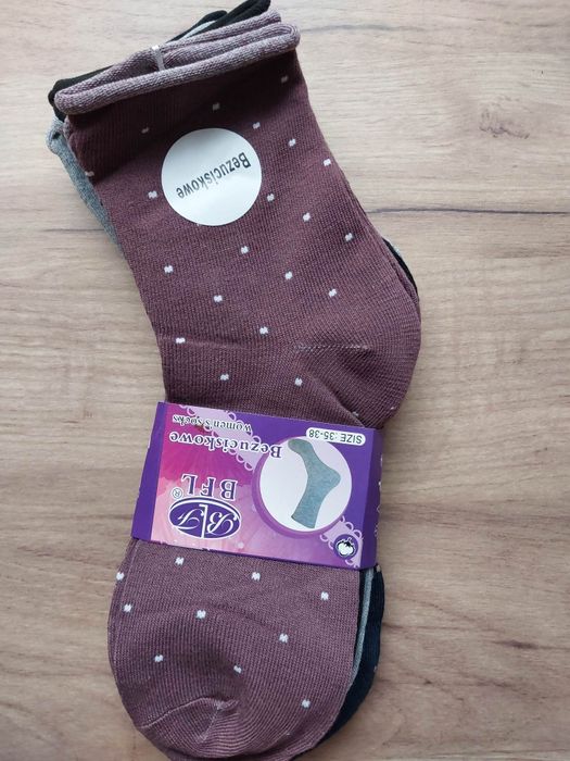 Skarpety damskie bawełniane bezuciskowe