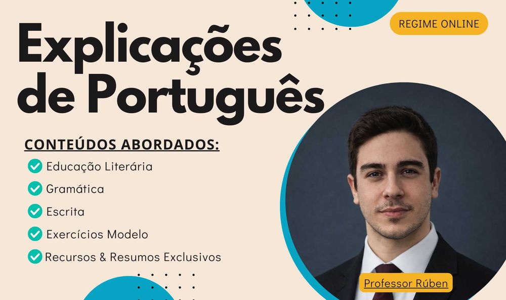 Explicações de Português 10º ao 12º ano | Preparação Exames (c/fatura)