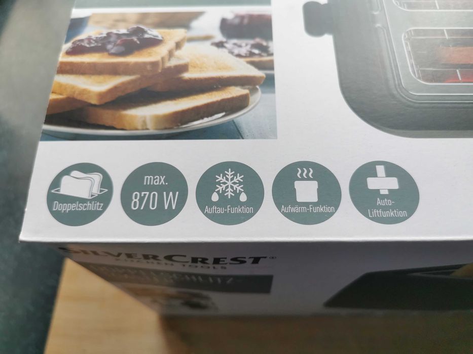 Toster Silvercrest 870W do chleba bułek etc. Czarny