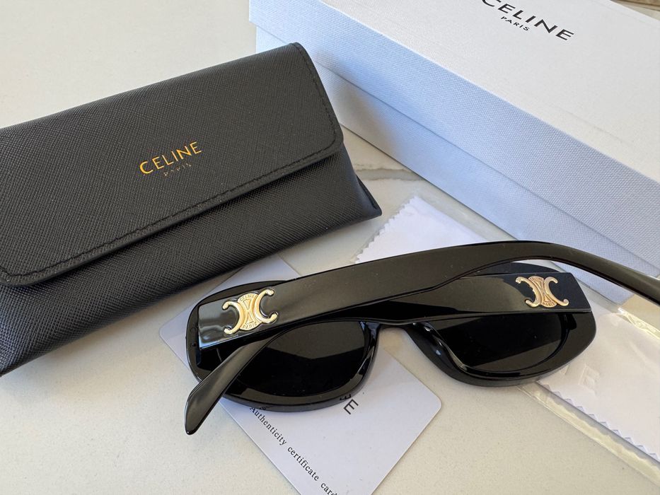 Okulary Celine nowe czarne Etui zlote