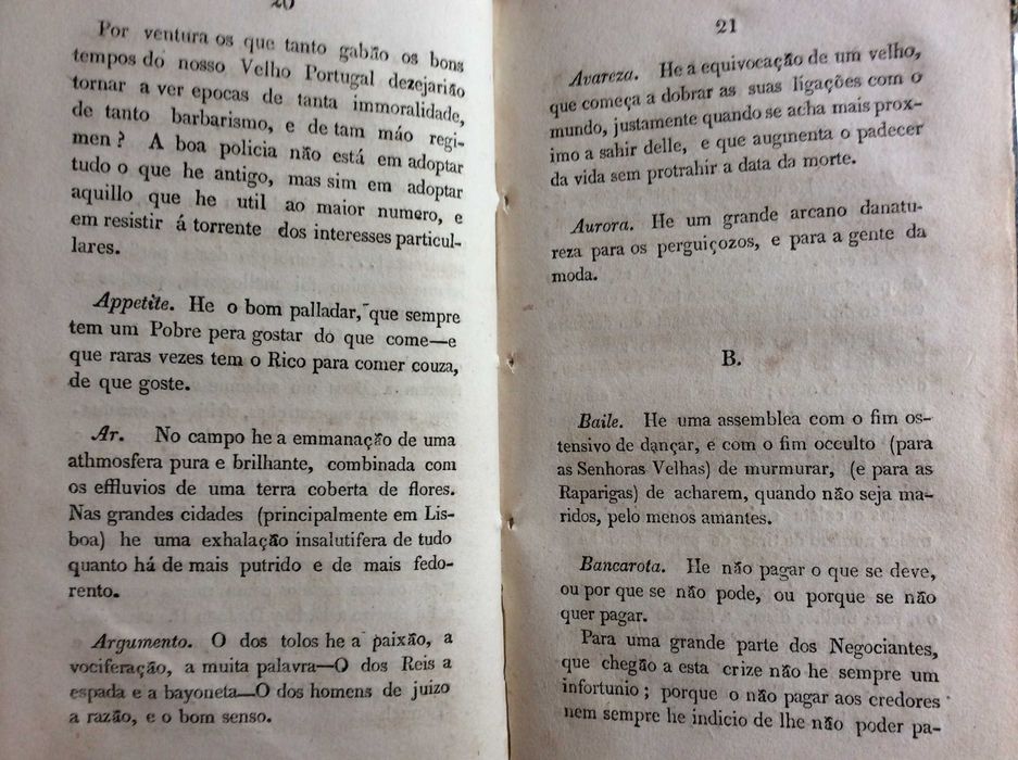 Edição Original (1828):; Diccionario d'Algibeira Filosófico, Político