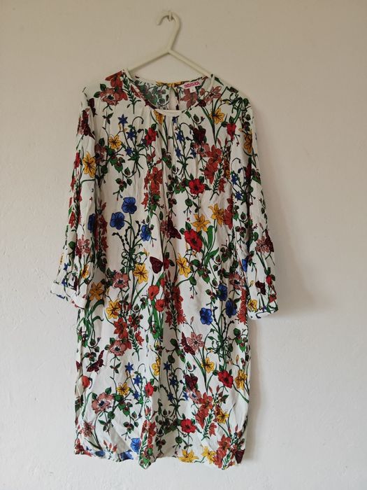 Indiska S piękna letnia wiskozowa sukienka w kwiaty floral