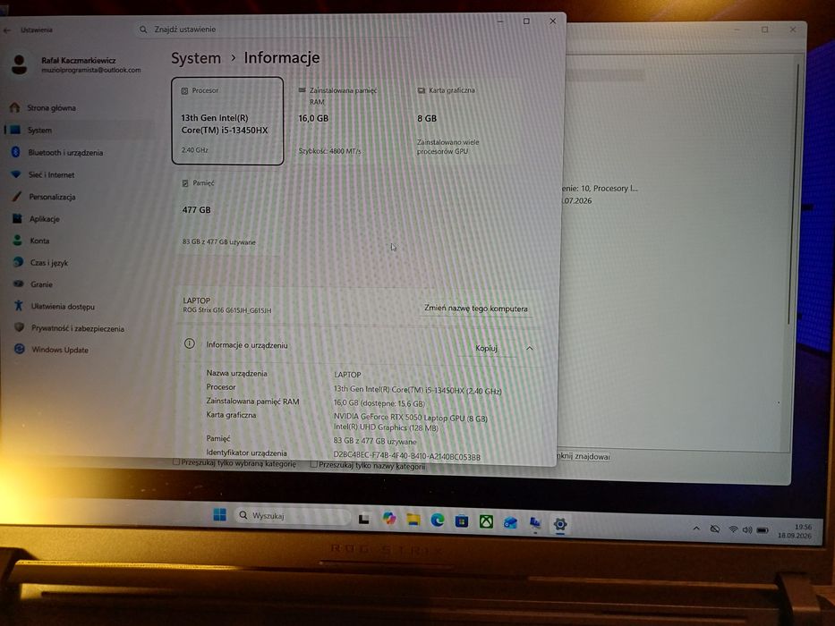 Laptop Asus Rog STRIX G16