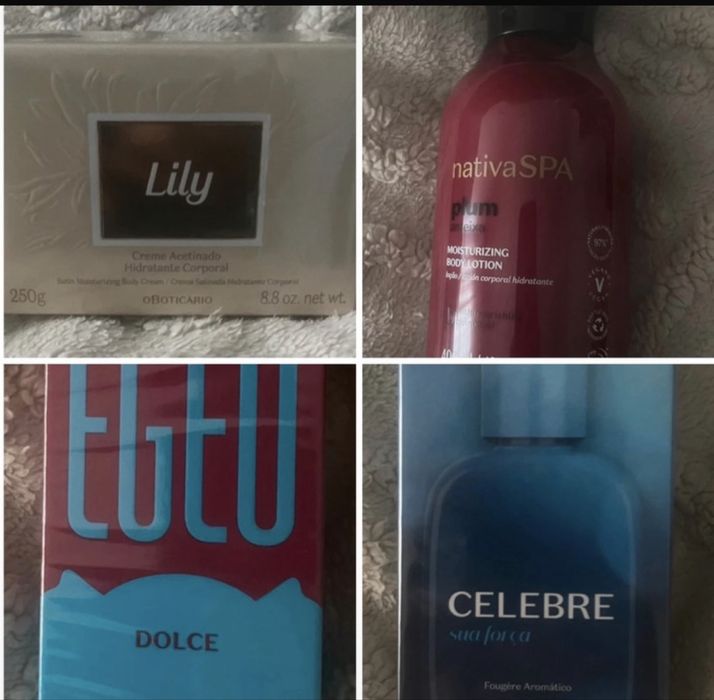 Hidratante corporal lily+body lotion ameixa+perfume célebre+perfume egeo