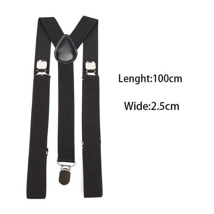 Підтяжки шлейки чорні для штанів 2 вида