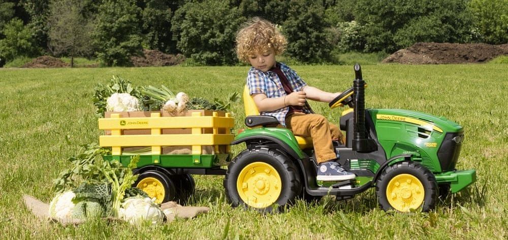 PROMOCJA Traktor elektryczny JOHN DEERE z przyczepą na akumulator 12V