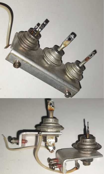 Диоды Д246Б, Тиристоры КУ202Н, планки крепления.