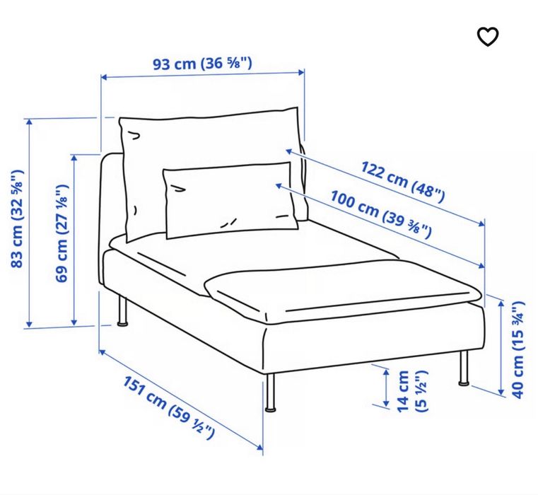 IKEA szezlong SÖDERHAMN, kolor Viarp beż/brąz