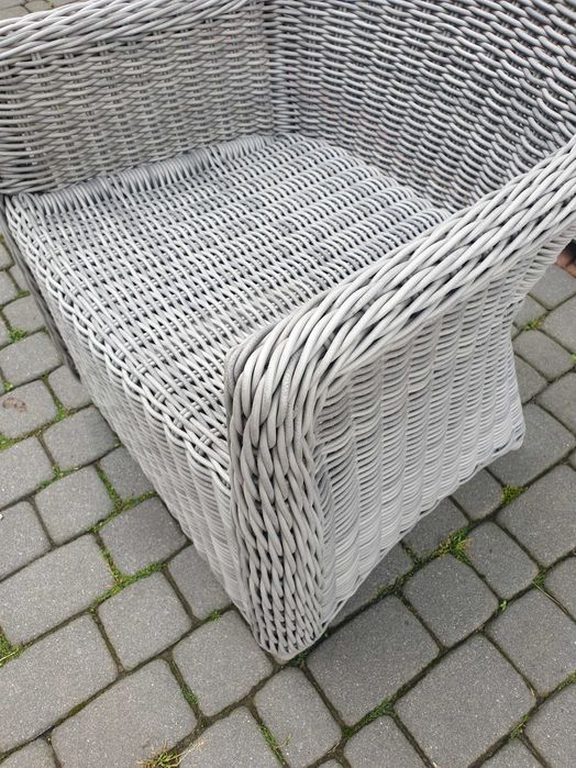 Masywne krzesła ogrodowe z technorattanu 8 sztuk