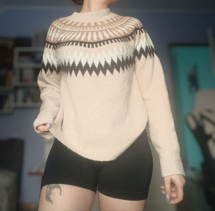 Gruby ciepły sweter m