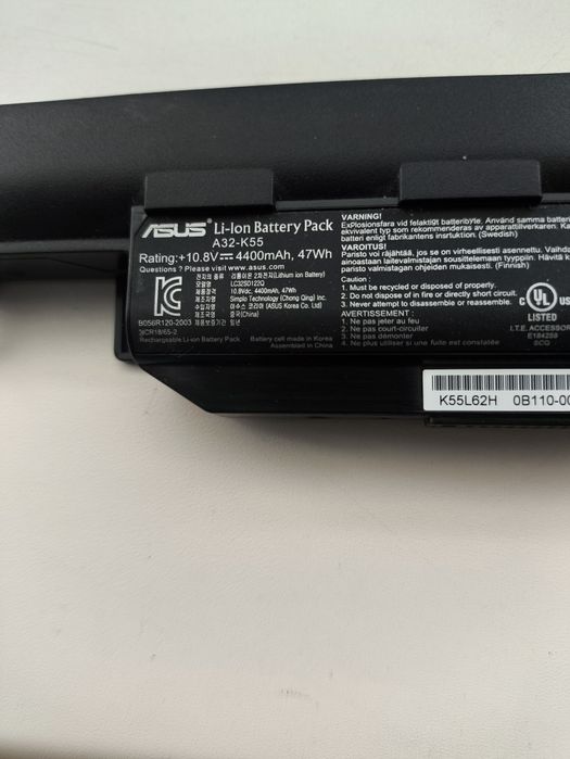 продам ноутбук ASUS X75V , батарея на фото, поменять батарею стоит от