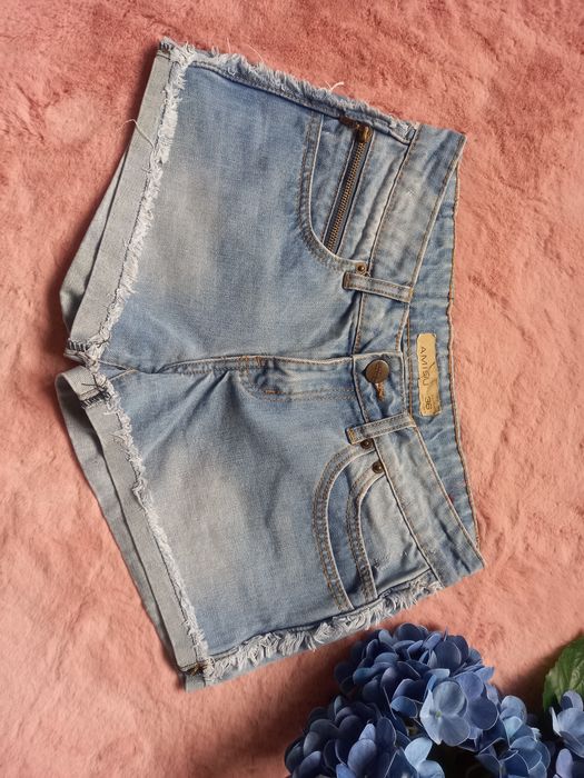 Krótkie spodenki szorty jeans Amisu S, 36 bawełna