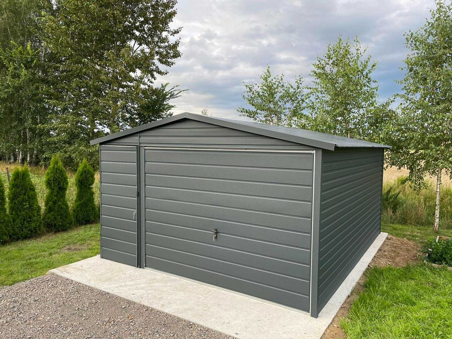 Garaż blaszany 4x5 . Wzmocniony PROFILAMI. Producent SZYBKA REALIZACJA