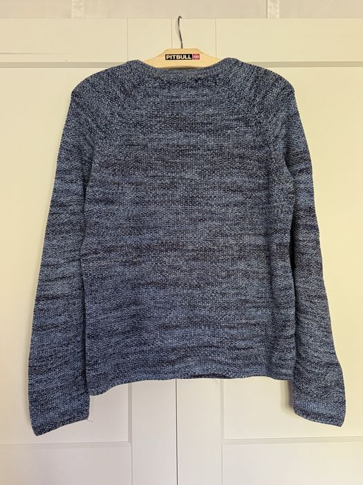 Sweter męski Reserved M niebieski granatowy bawełna