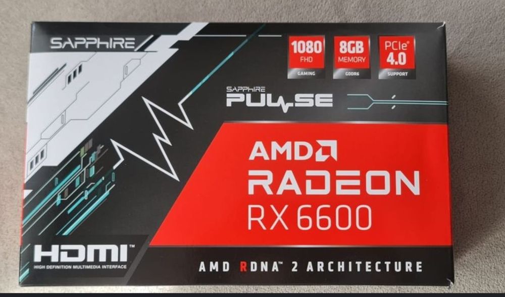 SAPPHIRE Radeon RX 6600 PULSE  Gaming OC 8 GBkarta graficzna