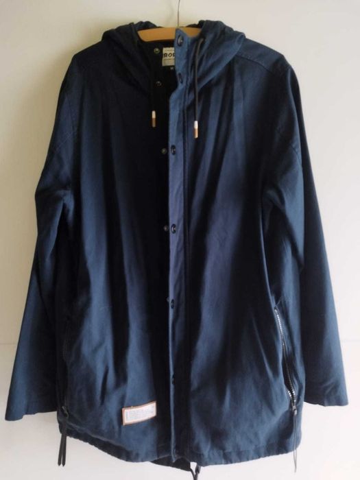 Kurtka parka męska granatowa z kapturem