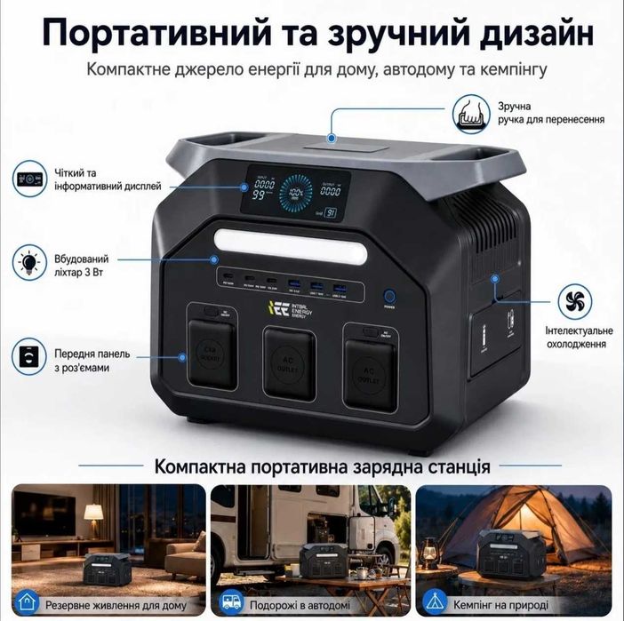 Зарядна станція IEE P1800 1800W  1024Wh LiFePO4
