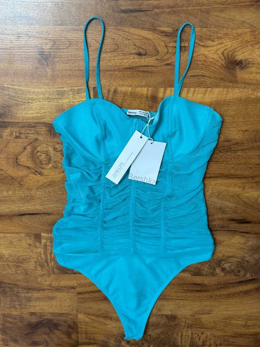 Body turkusowe stringi bodysuit Thong Bershka rozmiar S 36