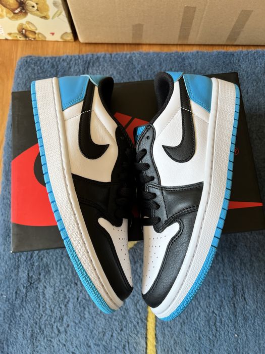 jordan 1 retro low og black dark powder blue.
