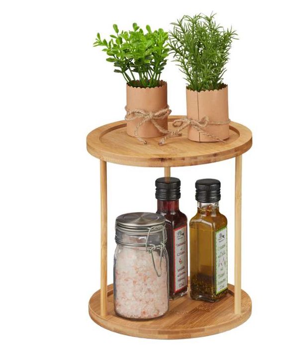 Okrągły stojak na przyprawy z 2 półkami Relaxdays