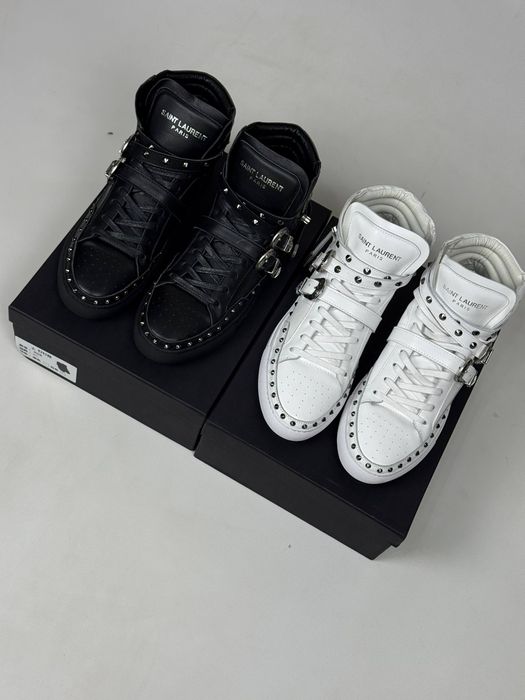 YSL Saint Laurent Paris кеди кросівки кроссовки чорні та білі shoes opium arhive leather 42 43 44