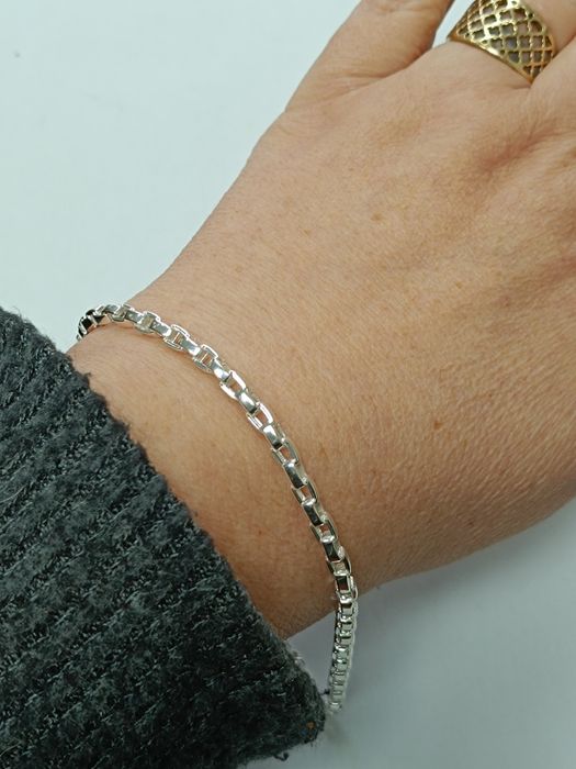 Srebrna bransoletka, srebro 925 długość 18-21cm