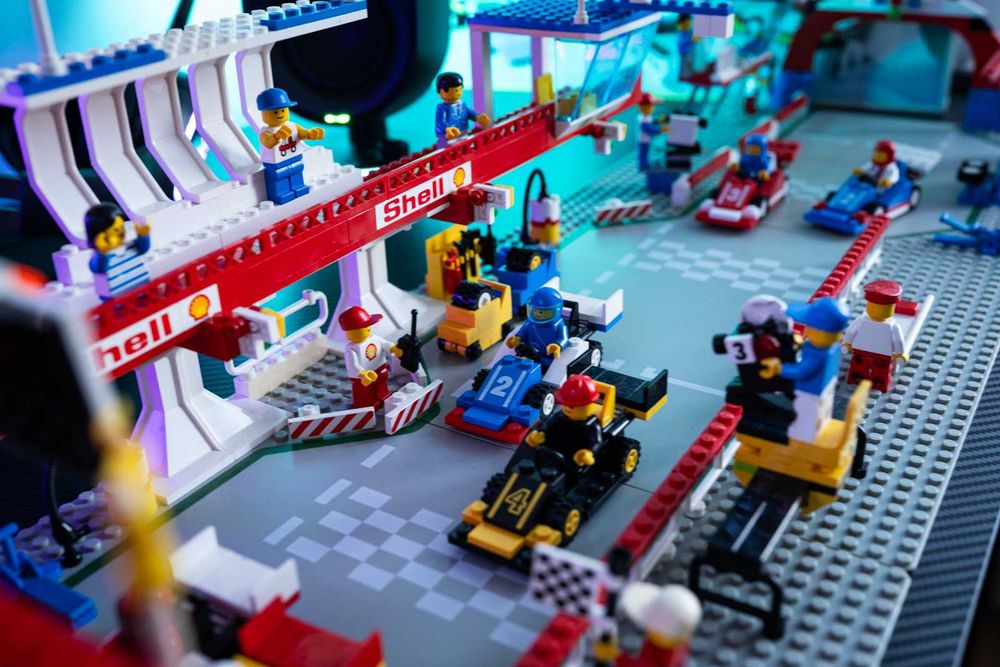 Zestaw LEGO 6395 Victory Lap Raceway + 6381 Motor Speedway wielki 