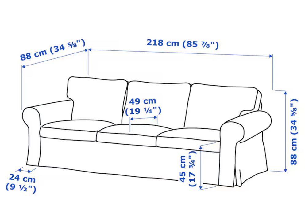 Sofá EKTORP Sofá 3 lugares Ikeia, capa Tallmyra bege