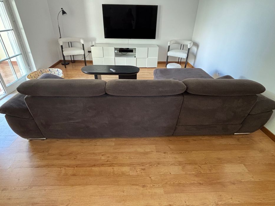 Sofa cinzento 3 lugares com gaveta para sofa cama