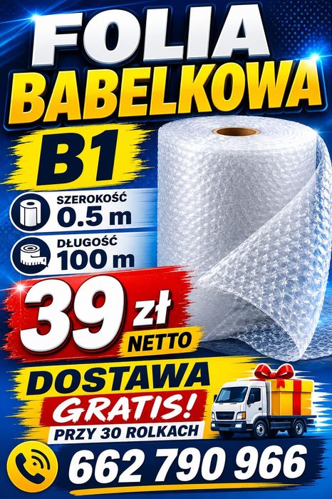 Folia babelkowa B1 0.5 m wysokości 100m długości  Warszawa