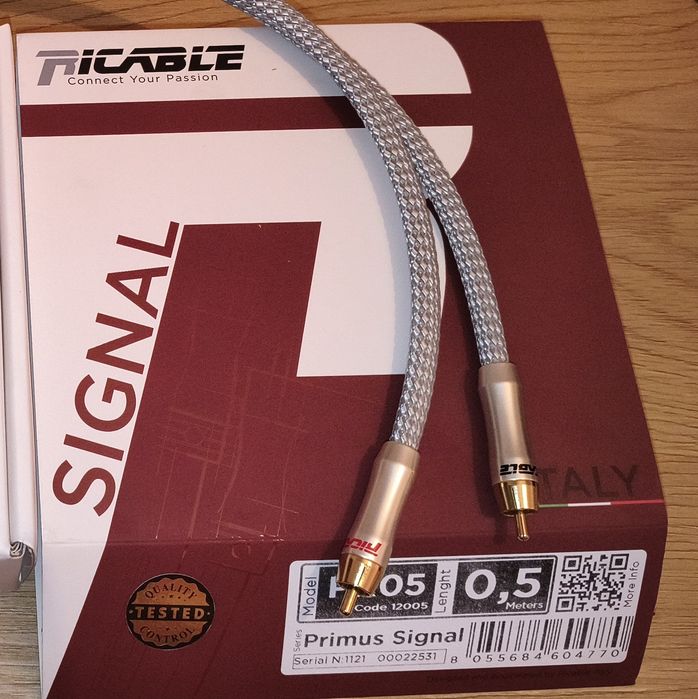 Kable RCA Ricable Primus Signal PR05 2x0,5 m – stan idealny