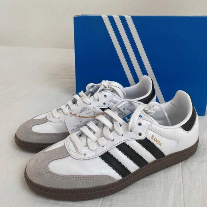 damskie buty Adidas samba biale czarne paski oryginalne modne sneakers