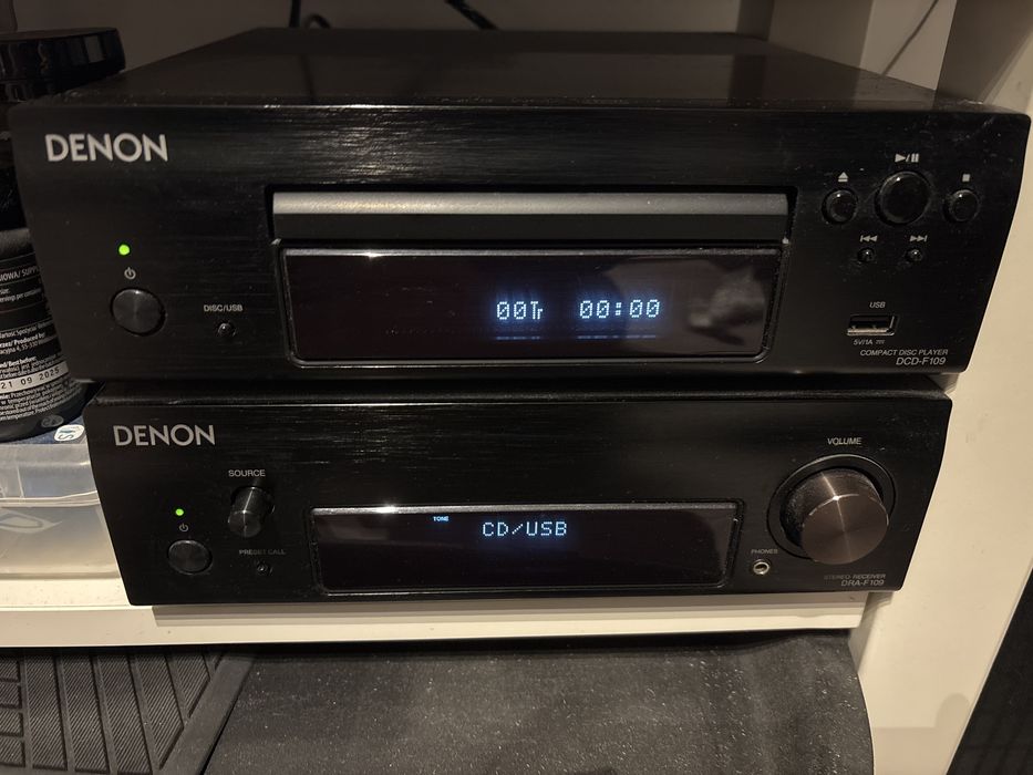 Wieża Denon + pilot + 2 kolumny