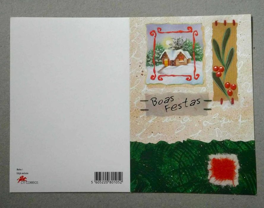 Conjunto de 5 Postais de Natal CTT Antigos