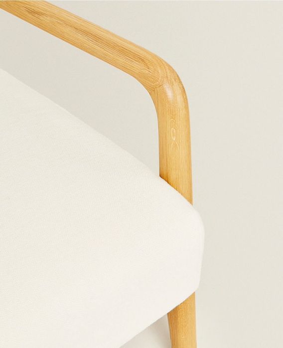 Poltrona Dupla de Carvalho e Linho Zara Home NOVO