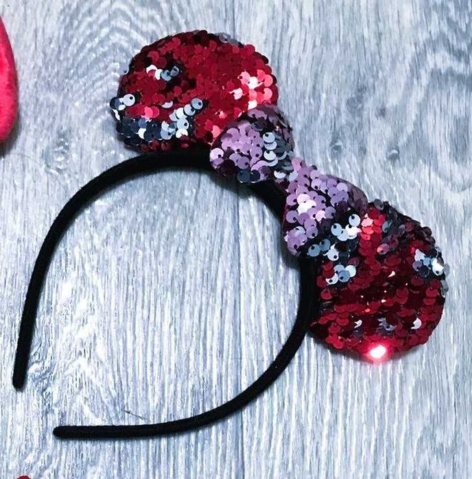 Дитячі обручі на голову вушка бантик шапки Новорічні Мишка Собачка