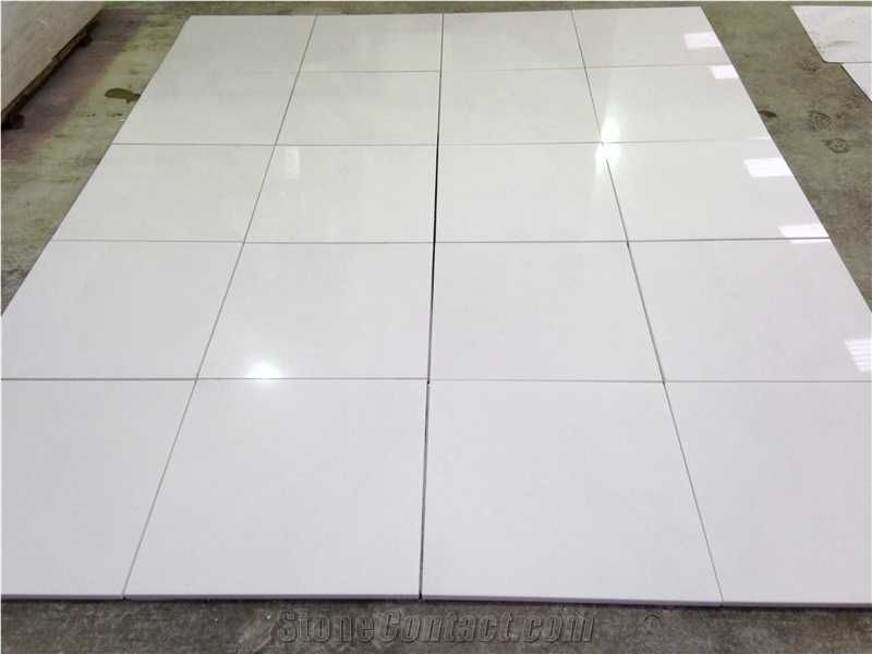 Płytki czyto biały konglomerat marmurowy CRISTAL PURE WHITE - rozmiar 60x60x1,2cm faktura polerowana