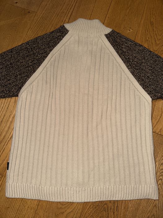 Sweter męski na zamek, beżowy, rozm. L