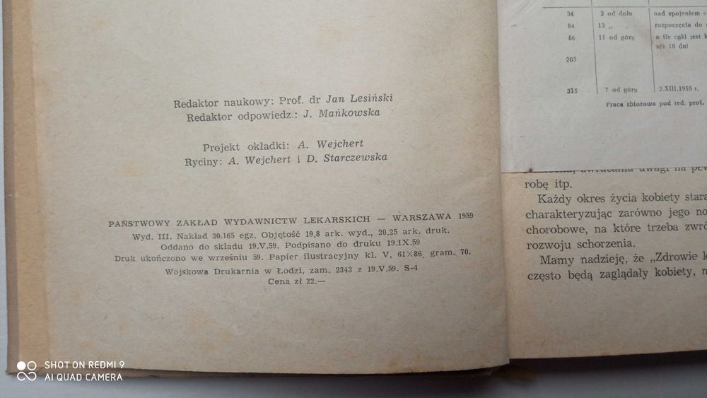 Zdrowie kobiety prof. dr Jan Lesiński 1959 rok