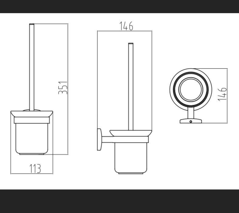 Szczotka do wc FDesign Merida wisząca czerń i różowe złoto