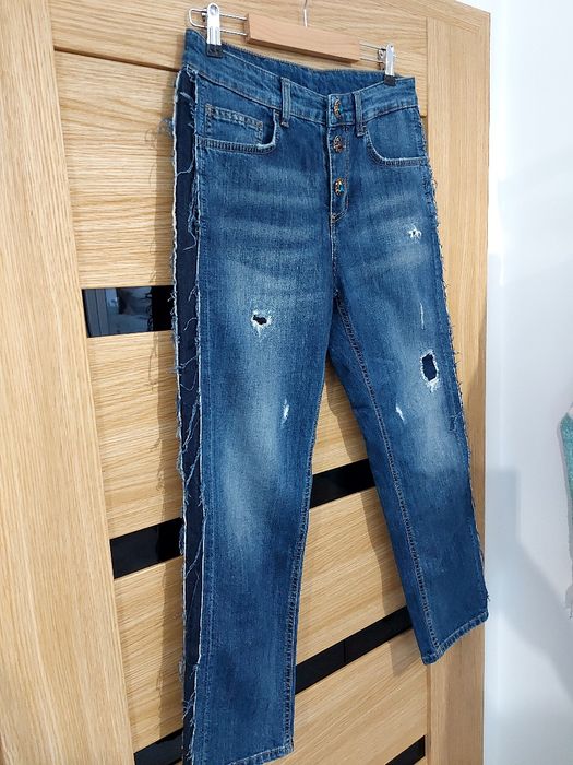 Oryginalne nowe spodnie jeansy damskie Liu Jo roz 27 M 38 guziki