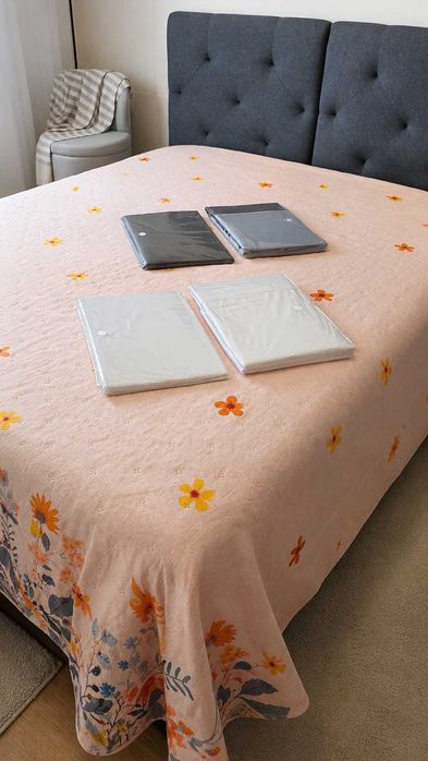 Conjunto de Cama Novo PraBella: Colcha Bouti + Jogo de Lençóis